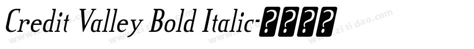 Credit Valley Bold Italic字体转换